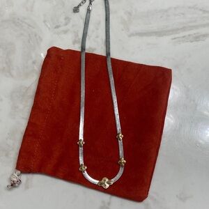 Kendra Scott Silver and Gold Necklace with Floral Accents